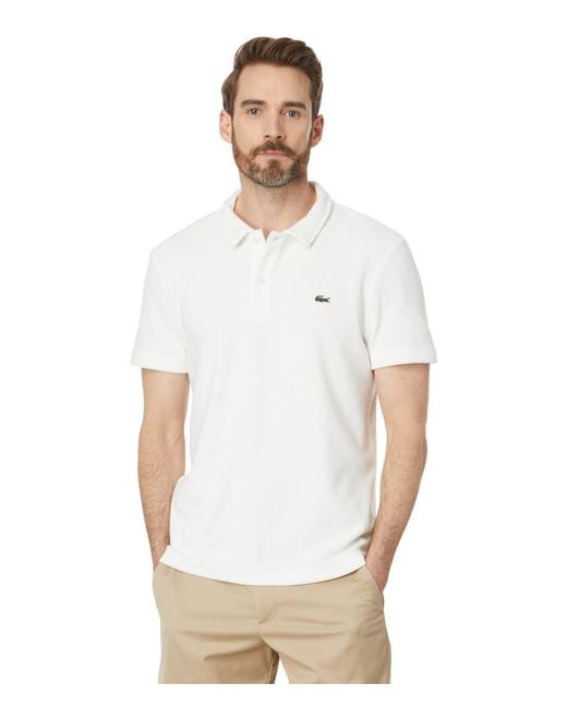 Lacoste White Short Sleeve Regular Fit Polo for men