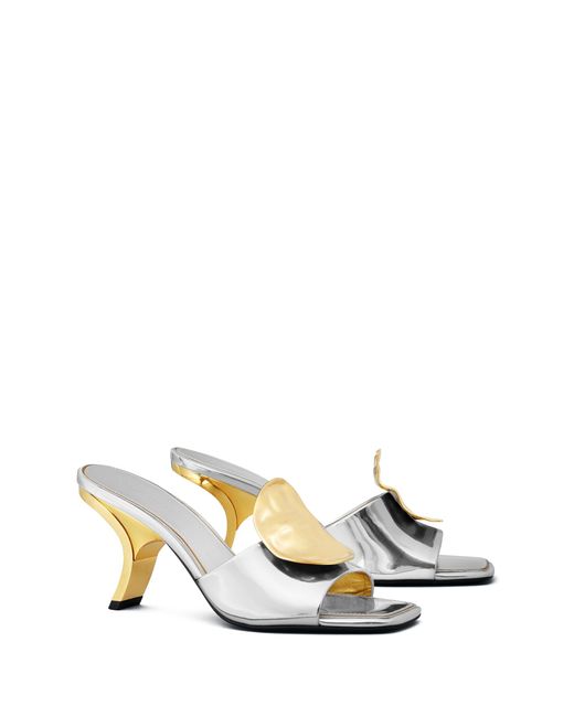 Tory Burch Metallic 80 Mm Patos Mismatch Heel Sandal