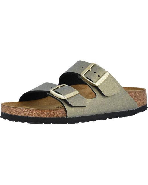 Birkenstock Arizona Icy Metallic Birko-flor in Green | Lyst