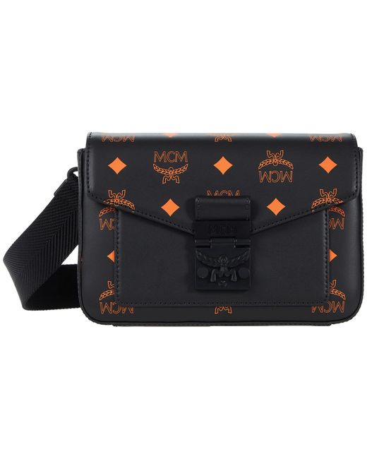 MCM Crossbody Bag Men MMRBASX04O9 Leather Black Orange 312,38€