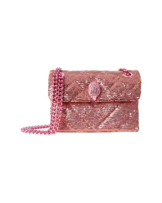 Kurt Geiger Synthetic Sequins Mini Kensington Crossbody in Pink - Lyst