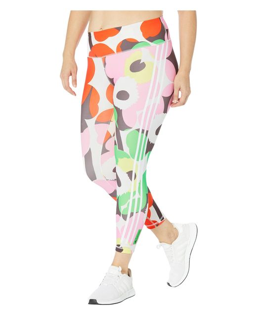 Adidas synthetic plus size marimekko x tights in orange lyst