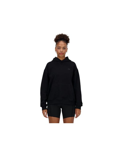 New Balance Black Athletics French Terry Hoodie Clothing, Cotton