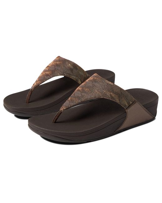 Fitflop Lulu Glitz Toe Post Sandals in Brown | Lyst