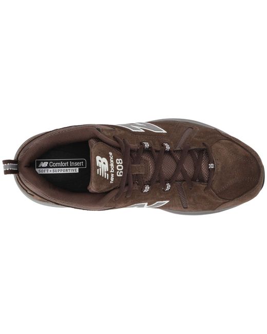 New Balance Suede Single Shoe - 608v5 in Chocolate Brown (Brown) for