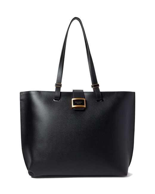 Kate Spade Katy Textured Leather Large Work Tote in Black | Lyst