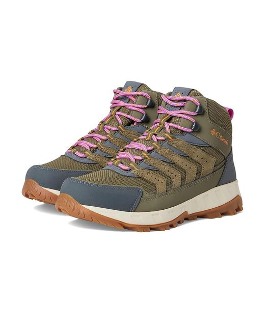 Columbia Black Strata Trail Mid Wp (Stone/Sunstone) Shoes