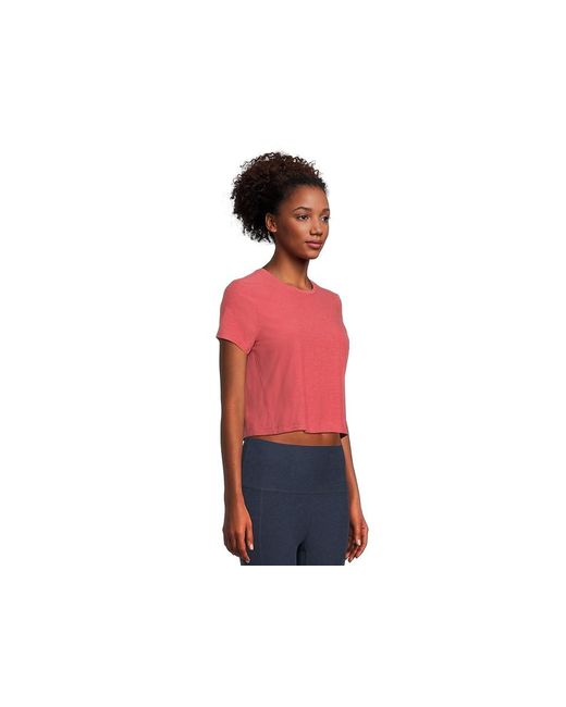 Beyond Yoga Red Featherweight Supreme Cropped T-Shirts Clothing, Elastane/Polyester