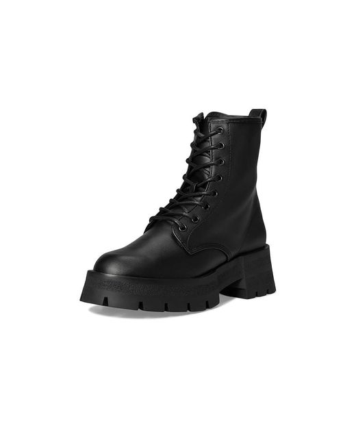 Steve Madden Black Rascal Boots, Leather/Rubber