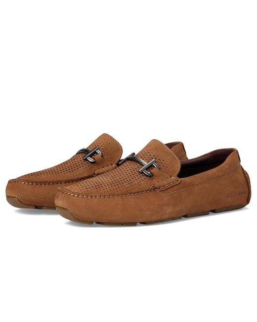 Cole Haan Brown Grand Laser Bit Drivers Lace-Up Boots Golden Toffee Nubuck/Gum 8.5 D for men