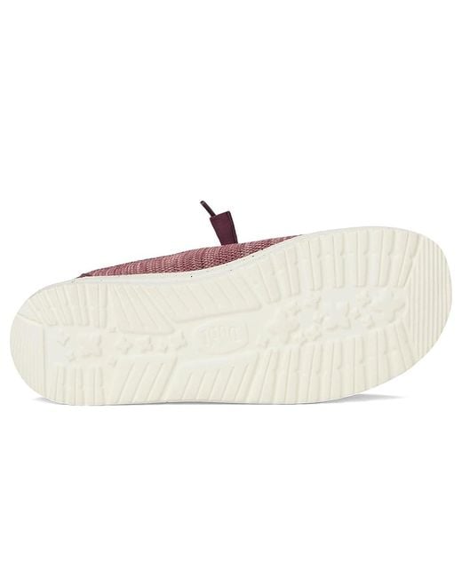 HeyDude Purple Wendy Stretch Sox Flat Shoes, Canvas