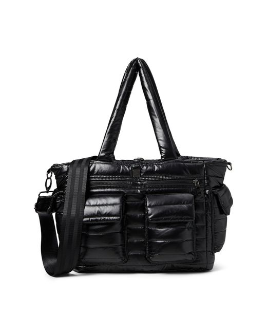 Think Royln Black Two Faced Reversible Tote