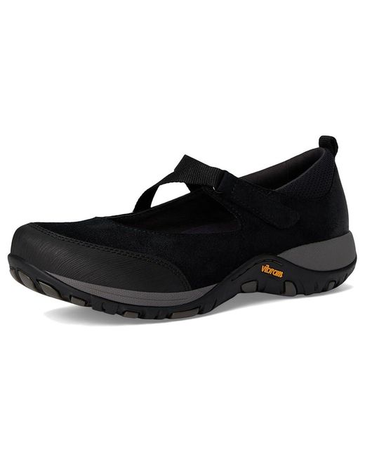 Dansko Black Primrose Flat Shoes, Leather