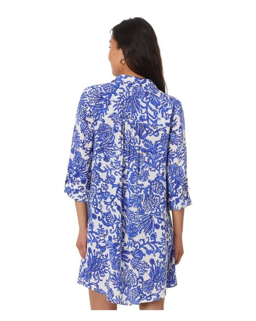 Lilly Pulitzer Blue Natalie Coverup With Slee