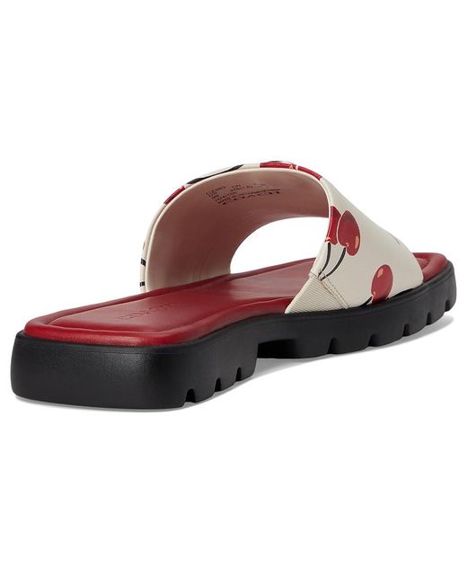 COACH Florence Sandal With Cherry Print Sandals, Leather in