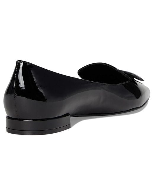 Stuart Weitzman Black Sovinnie Flat Dress Sandals, Leather