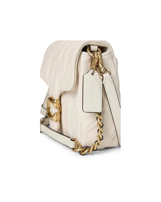 COACH Black Times Square Tabby Shoulder Bag With Quilting Shoulder Handbags, Leather/Nappa/Textile