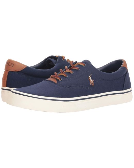 Polo Ralph Lauren Thorton Washed Twill Sneaker in Blue for Men | Lyst