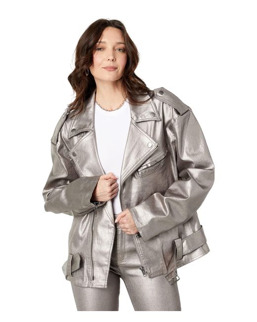 AFRM Blaise Oversized Moto Jacket in Gray Lyst