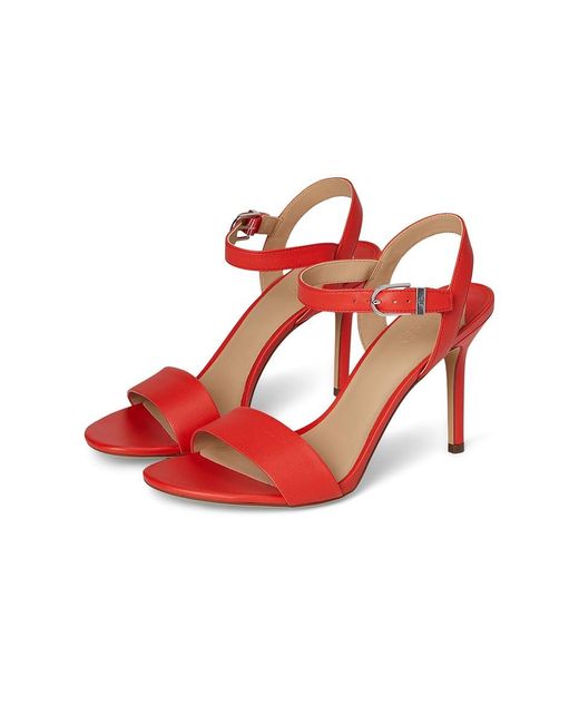 Ralph Lauren Red Gwen Nappa Leather Sandals Wedge Shoes 11 B