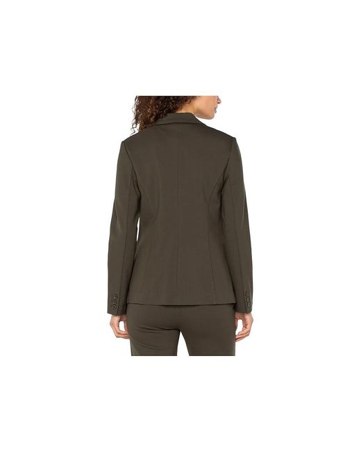 Liverpool Los Angeles Black Petite Super Stretch Ponte Fitted Blazer Jacket, Elastane/Nylon/Viscose