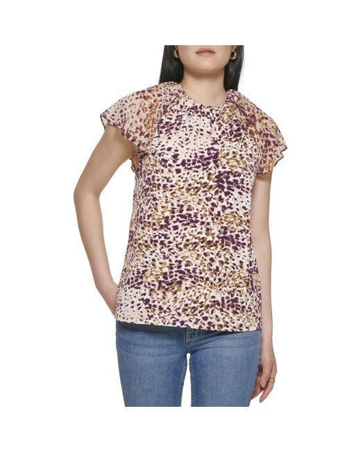 calvin klein ruffle sleeve