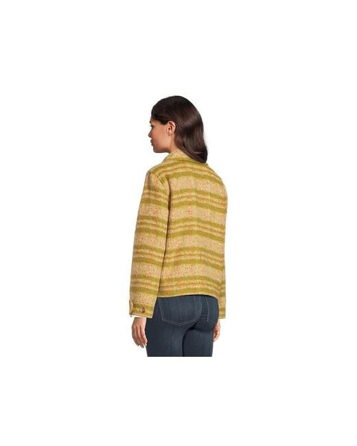Liverpool Los Angeles Multicolor Button Front Blanket Plaid Boxy Shacket Jacket/ Blanket Plaid, Nylon/Polyester/Viscose