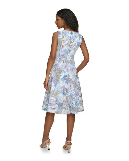 Calvin klein blue and white on sale dress