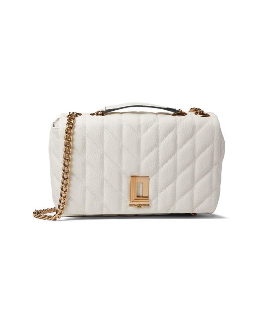 Karl Lagerfeld Leather Lafayette Shoulder Bag in White - Lyst