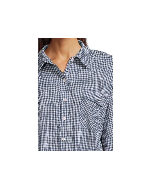 Free People Blue Cloud Ten Sleep Shirt Pajama Sets, Cotton/Polyester/Spandex