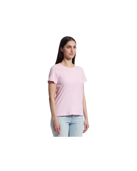 Lilla P Red Short Sleeve Back Seam Crewneck Clothing, Cotton