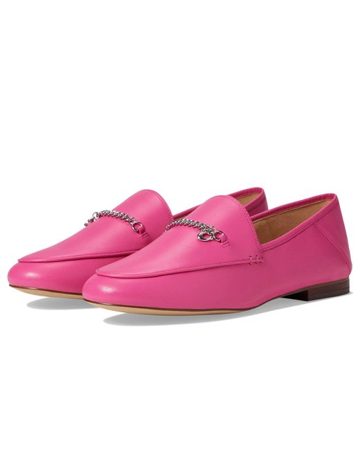 COACH Hanna Leather Loafer in Pink | Lyst