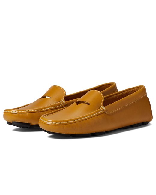 Massimo Matteo Leather Cutout Penny Loafer in Tan (Brown) | Lyst