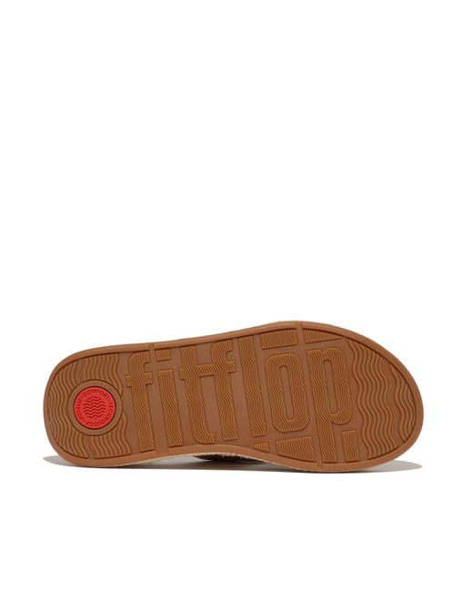 Fitflop Brown F-mode Espadrille Adj. Leather Flatform Toe-thongs