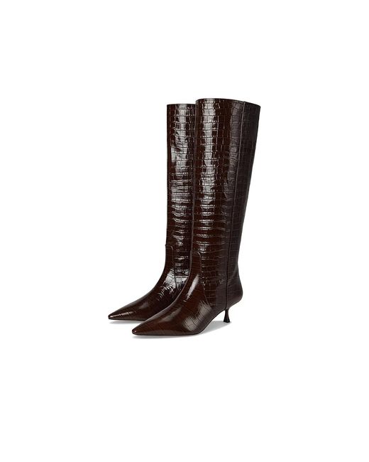 Stuart Weitzman Black Naomi 50 Boot Flat Shoes, Leather/Rubber