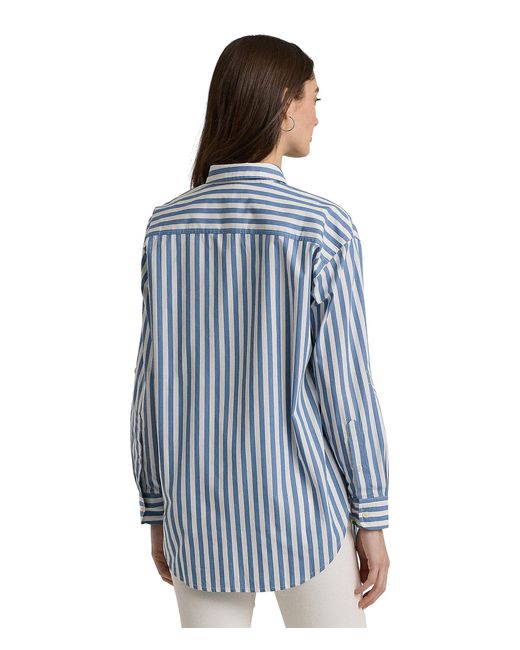 Lauren by Ralph Lauren Petite Oversize Striped Cotton Broadcloth Shirt ...