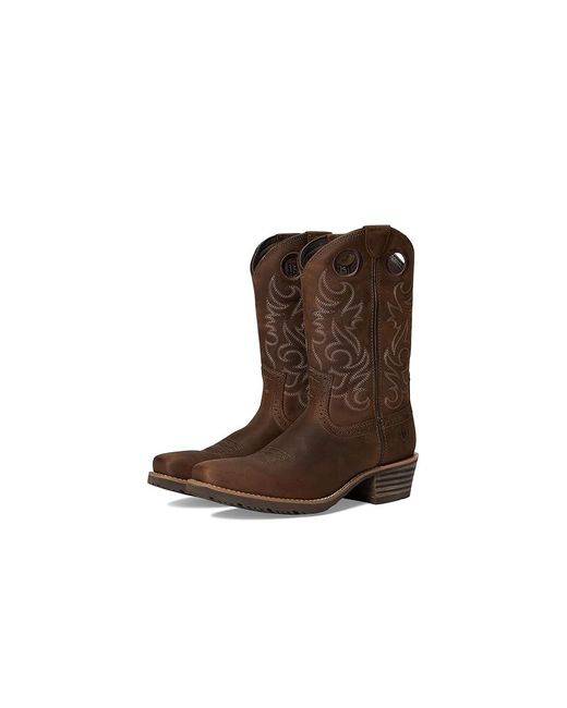 Ariat Brown Hybrid Roughstock Square Toe Cowboy Boot Shoes, Leather for men
