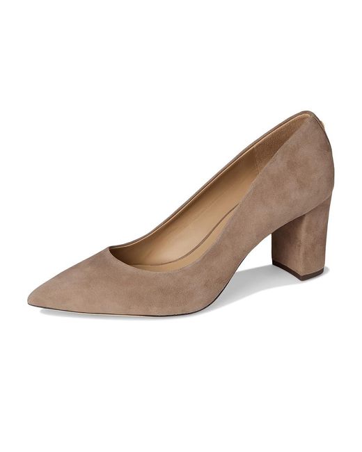 Ralph Lauren Brown Lanette Suede Block-Heel Pumps High Heels 6 B