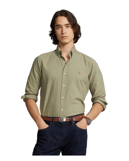 Polo Ralph Lauren Green Garment-dyed Oxford Shirt for men