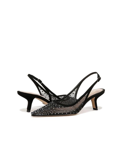 Sam Edelman Black Bianka Sling Mesh ( Glitz Mesh) High Heels