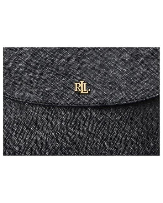 Ralph Lauren Black Crosshatch Medium Schylar Shoulder Bag Handbags, Leather