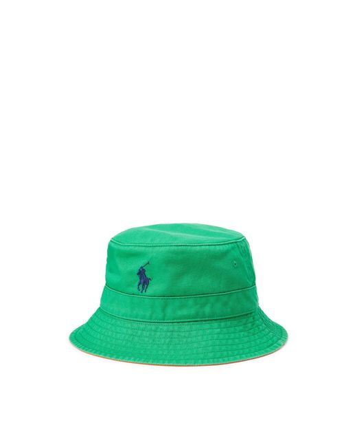 Polo Ralph Lauren Green Cotton Chino Bucket Hat for men