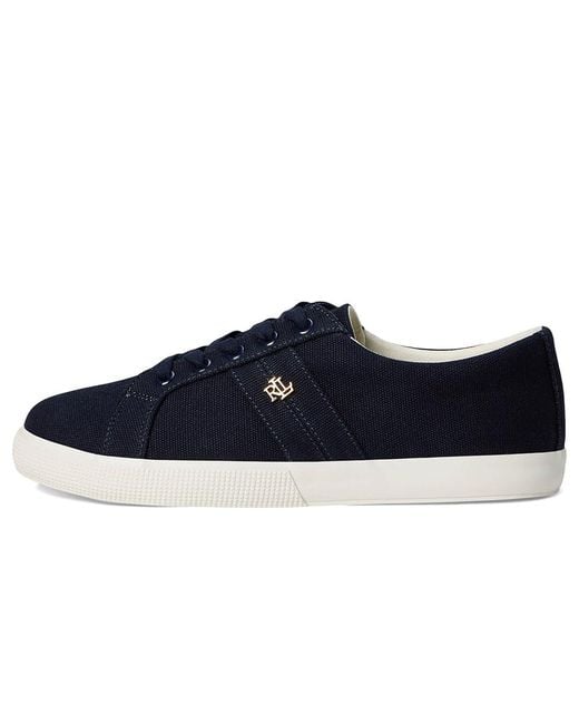 Ralph Lauren Blue Janson Ii Canvas Sneakers Shoes 8 B