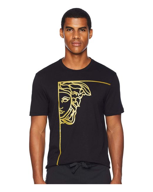 Versace Gold Half Medusa Tee (Black/Gold) Men'S T Shirt For Men | Lyst