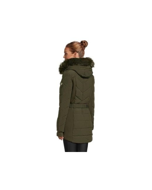 MICHAEL Michael Kors Green Chevron W/ Belt A421509B74 Coat, Polyester