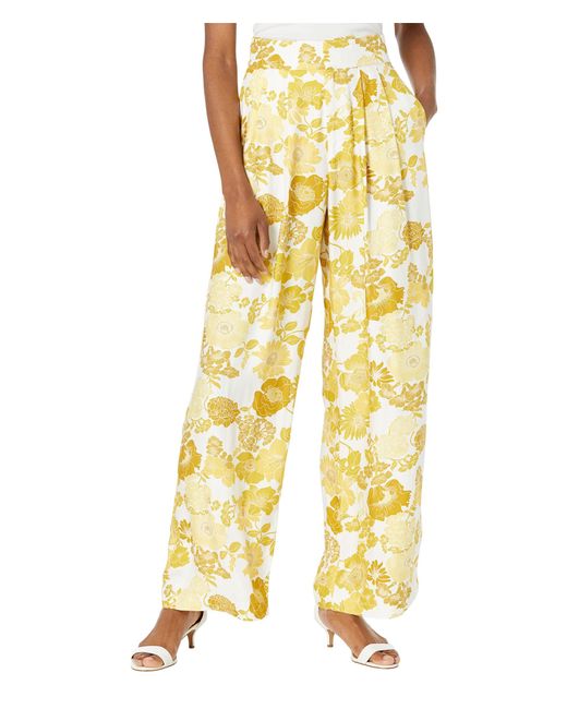Ted Baker Synthetic Ideline Pleated Wide Flood Length Trousers in ...