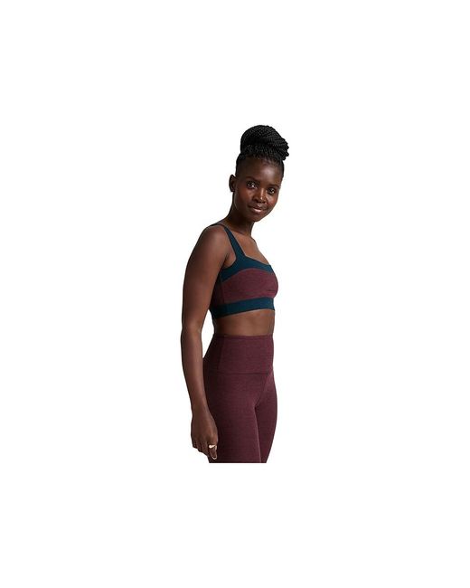 Beyond Yoga Black Spacedye Horizon Colorblock Bra Bra Midnight Burgundy/Nocturnal Heather, Elastane/Polyester