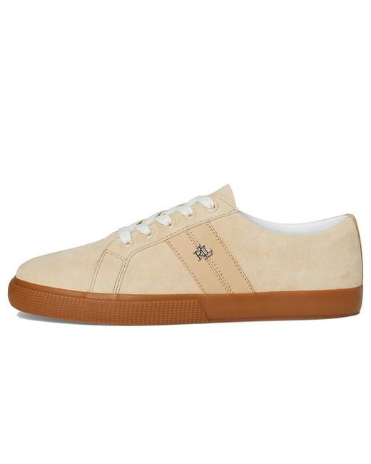 Ralph Lauren White Janson Ii Suede Nappa Leather Sneakers Shoes 6.5 B