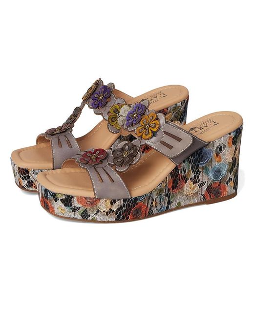 Spring Step Brown Caprice Wedge Shoes, Leather
