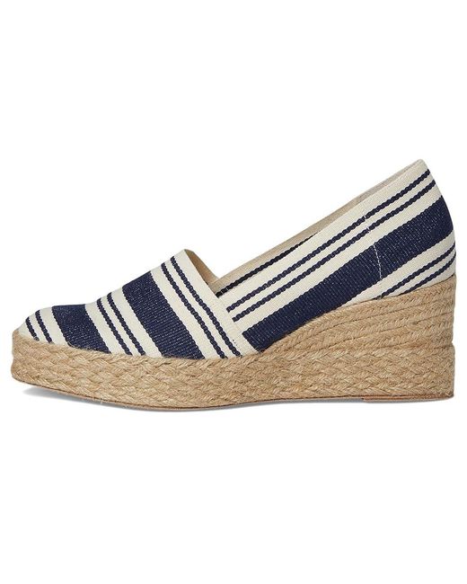 Andre Assous Blue Patti Wedge Shoes, Textile
